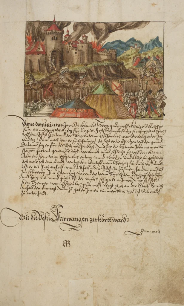An illustration from Silbereisen: Chronicon Helvetiae, Part I, 1576, leaf 147