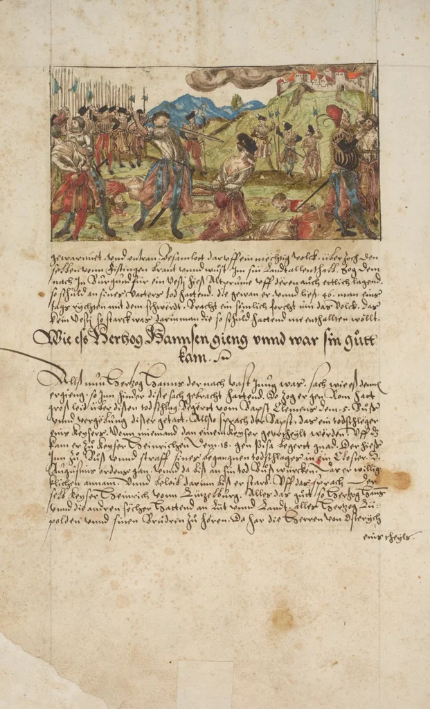 An illustration from Silbereisen: Chronicon Helvetiae, Part I, 1576, leaf 150