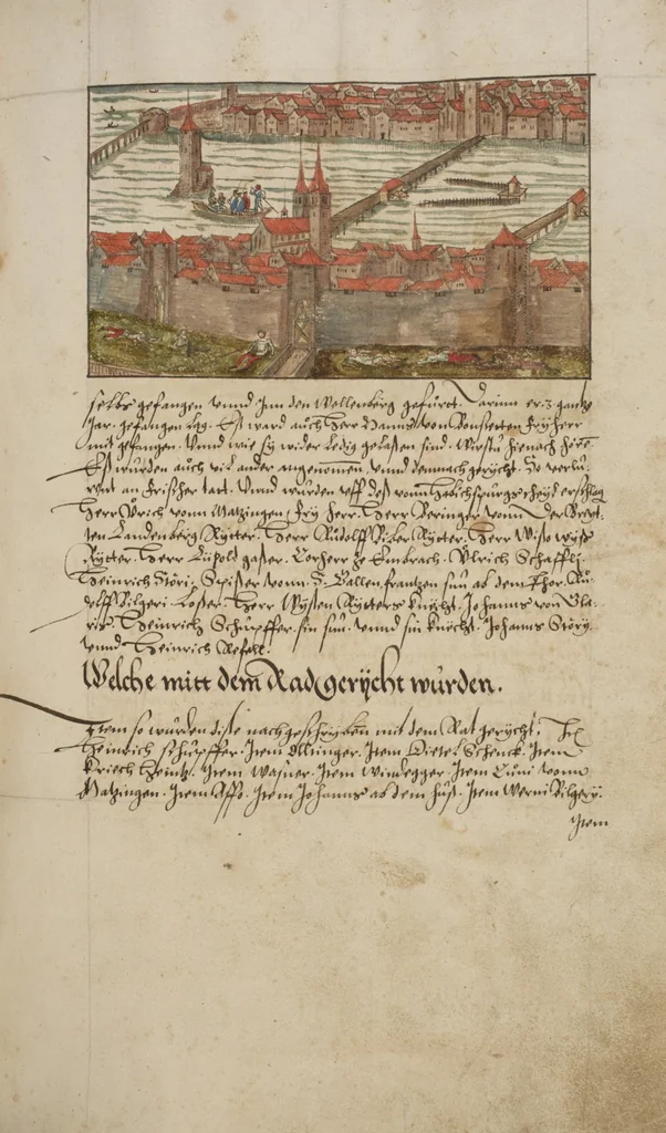 An illustration from Silbereisen: Chronicon Helvetiae, Part I, 1576, leaf 179