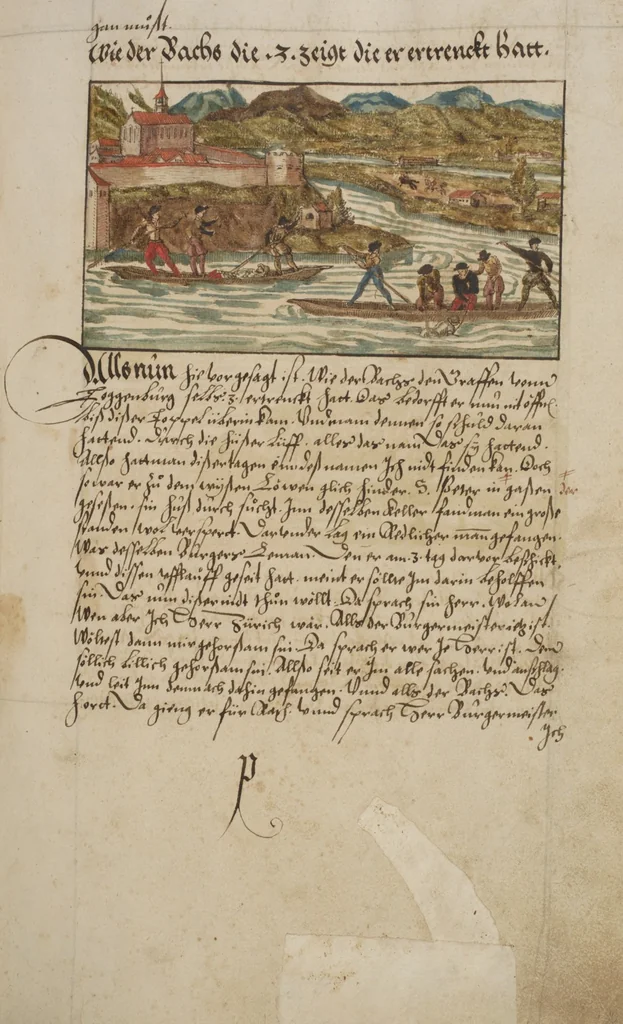 An illustration from Silbereisen: Chronicon Helvetiae, Part I, 1576, leaf 181