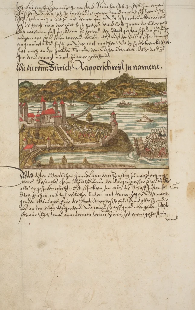 An illustration from Silbereisen: Chronicon Helvetiae, Part I, 1576, leaf 182