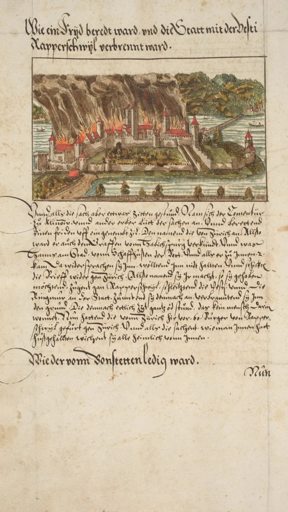 An illustration from Silbereisen: Chronicon Helvetiae, Part I, 1576, leaf 184