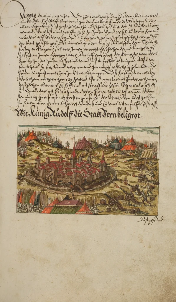 An illustration from Silbereisen: Chronicon Helvetiae, Part I, 1576, leaf 201