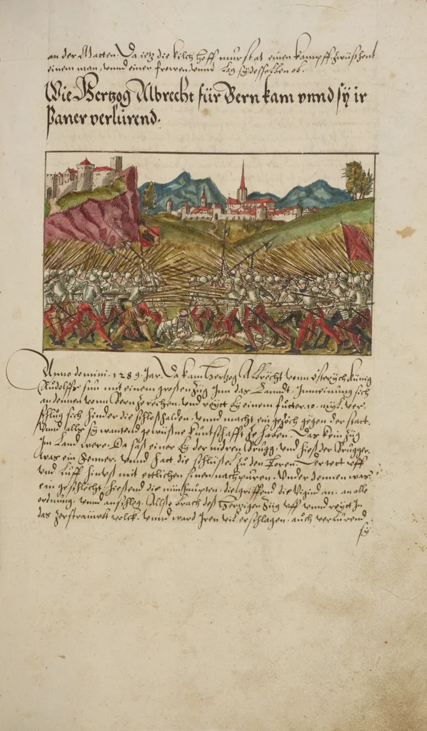 An illustration from Silbereisen: Chronicon Helvetiae, Part I, 1576, leaf 203