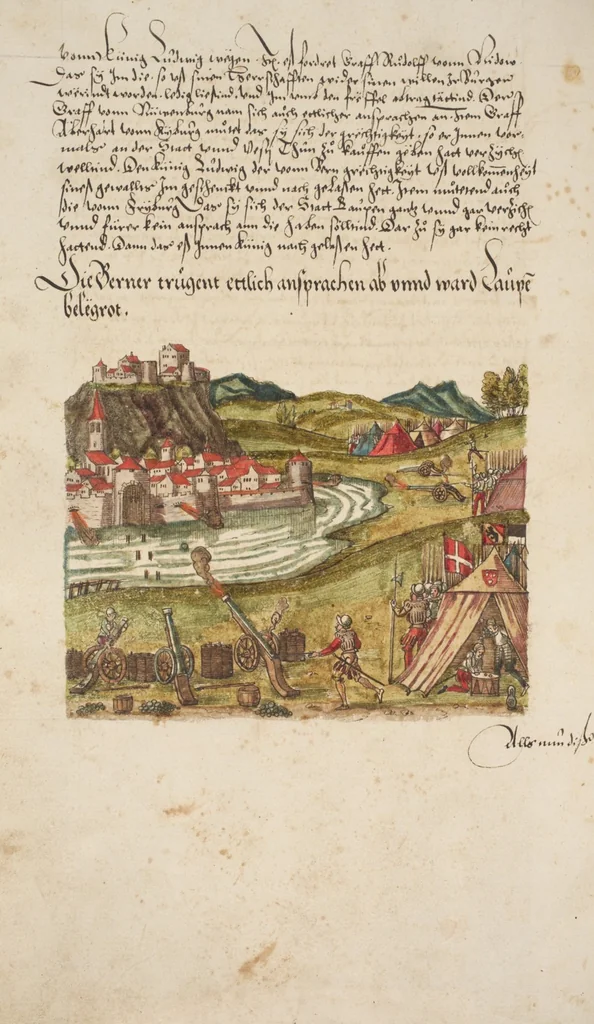 An illustration from Silbereisen: Chronicon Helvetiae, Part I, 1576, leaf 216