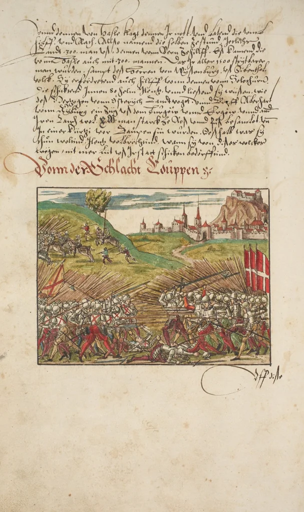 An illustration from Silbereisen: Chronicon Helvetiae, Part I, 1576, leaf 220