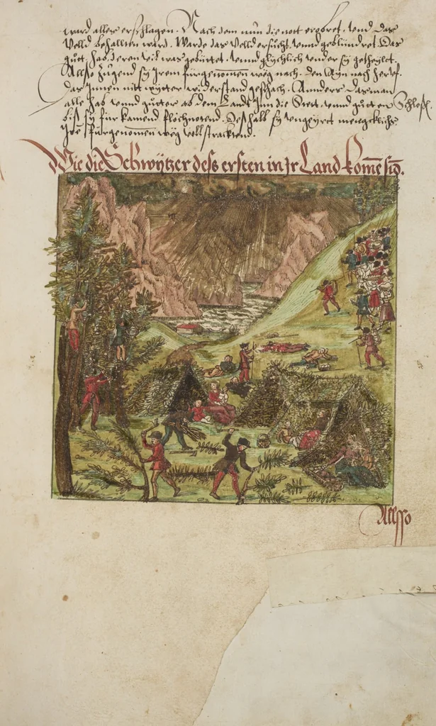 An illustration from Silbereisen: Chronicon Helvetiae, Part I, 1576, leaf 245