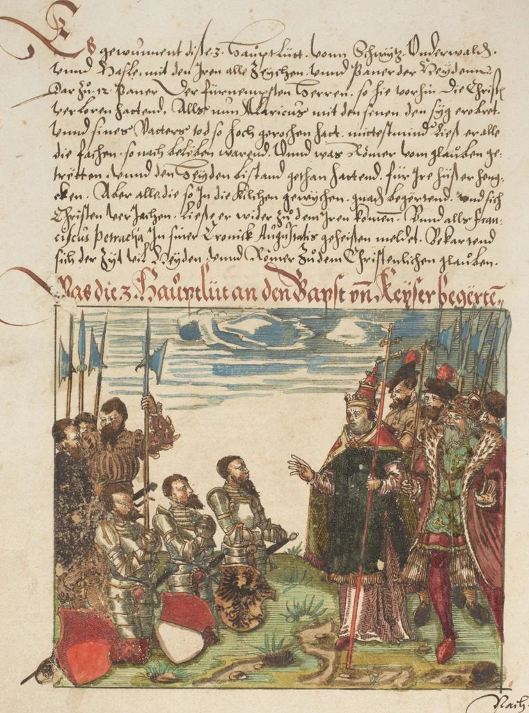 An illustration from Silbereisen: Chronicon Helvetiae, Part I, 1576, leaf 258