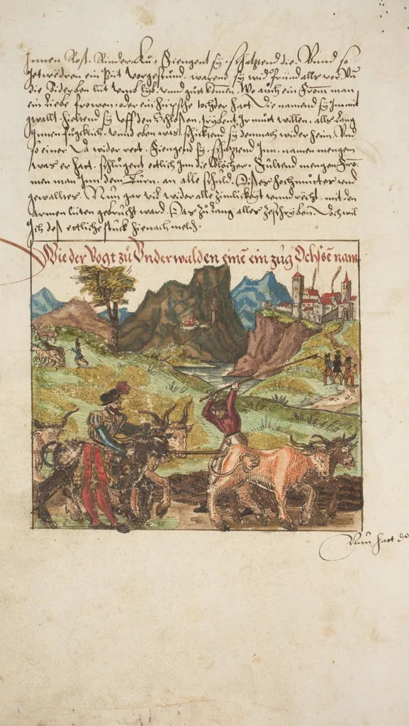 An illustration from Silbereisen: Chronicon Helvetiae, Part I, 1576, leaf 266