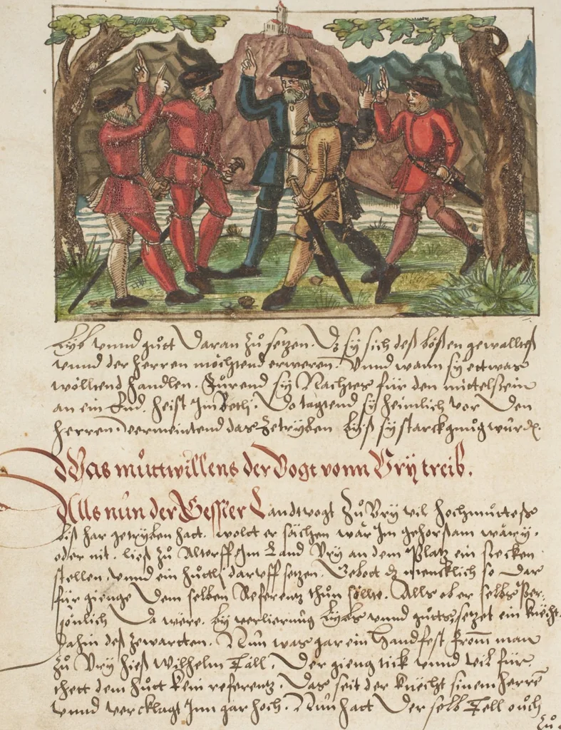 An illustration from Silbereisen: Chronicon Helvetiae, Part I, 1576, leaf 270