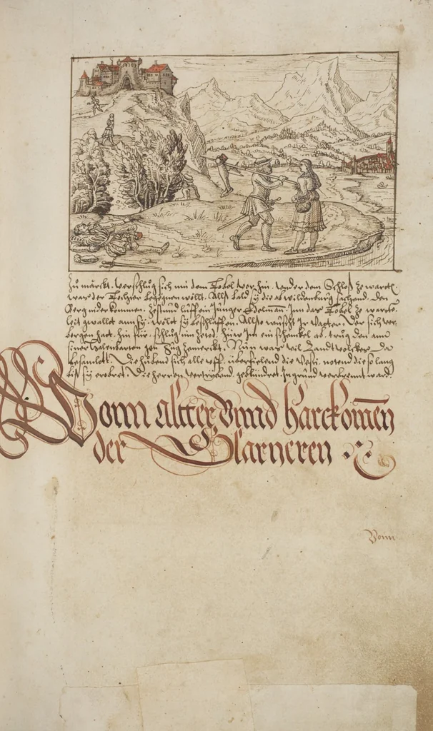 An illustration from Silbereisen: Chronicon Helvetiae, Part I, 1576, leaf 287