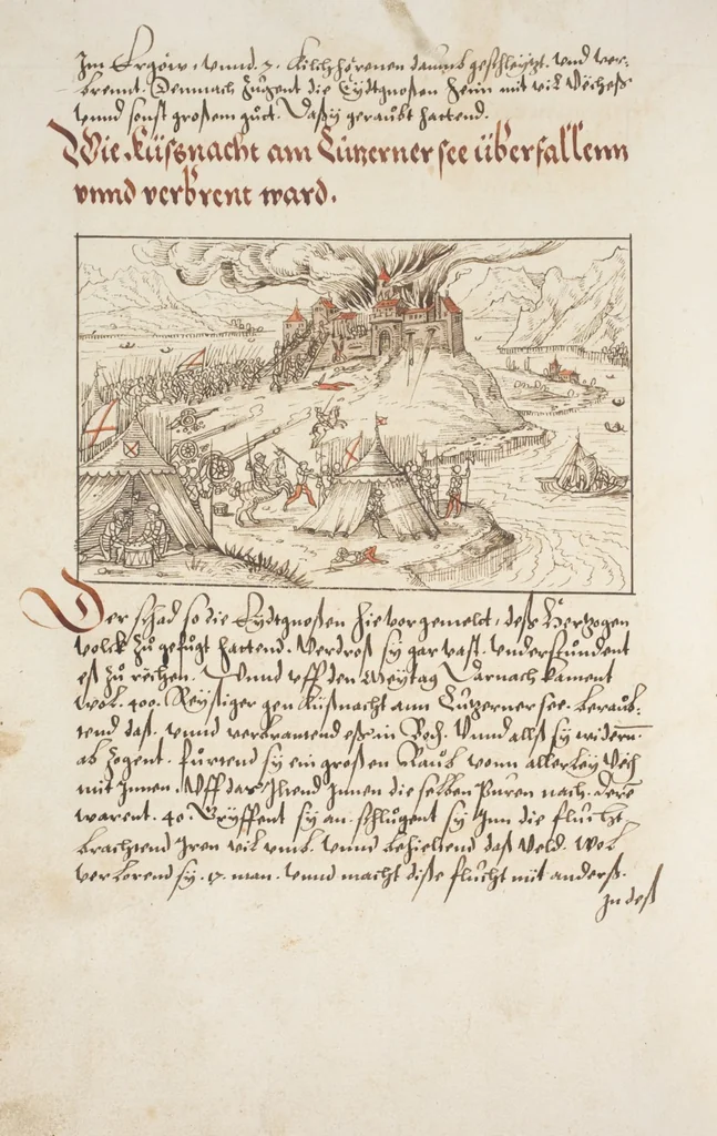 An illustration from Silbereisen: Chronicon Helvetiae, Part I, 1576, leaf 354