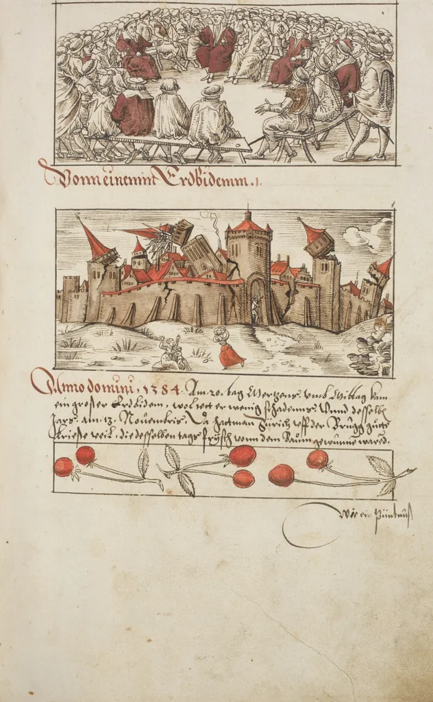 An illustration from Silbereisen: Chronicon Helvetiae, Part I, 1576, leaf 387