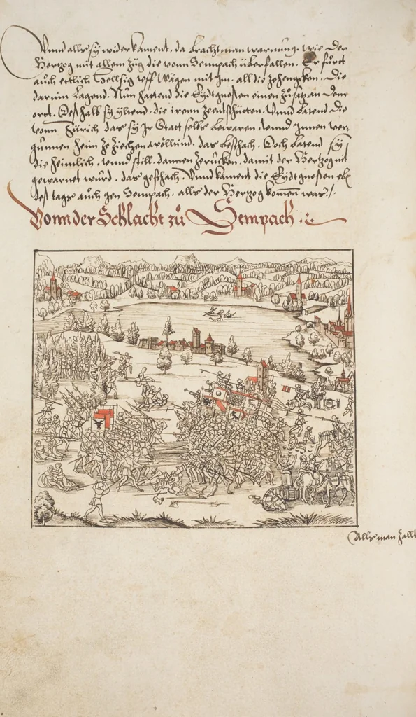An illustration from Silbereisen: Chronicon Helvetiae, Part I, 1576, leaf 404