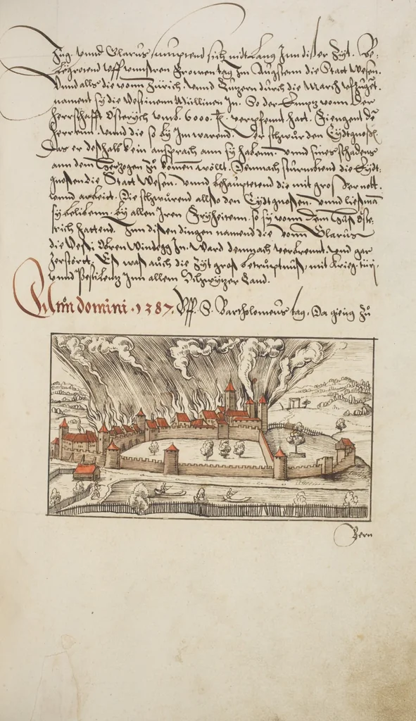 An illustration from Silbereisen: Chronicon Helvetiae, Part I, 1576, leaf 429