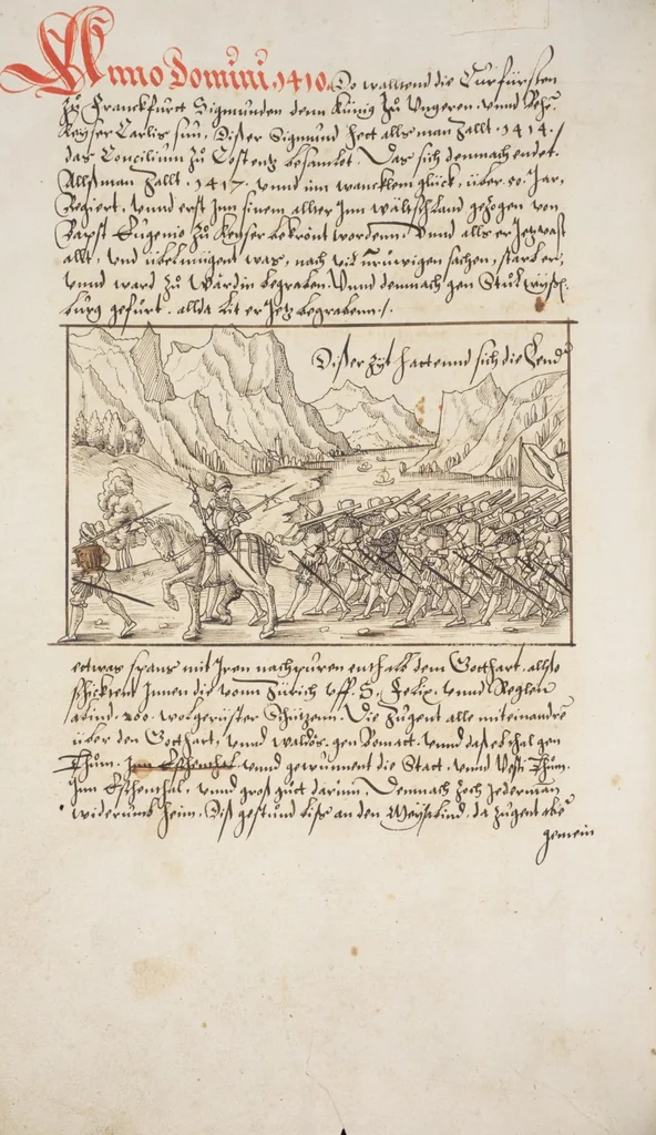 An illustration from Silbereisen: Chronicon Helvetiae, Part I, 1576, leaf 472