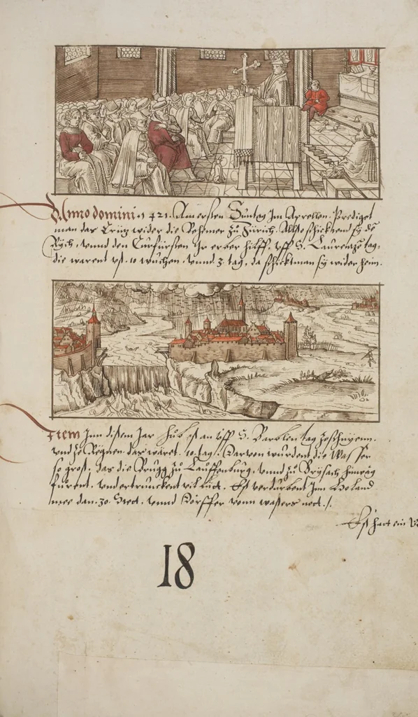 An illustration from Silbereisen: Chronicon Helvetiae, Part I, 1576, leaf 723