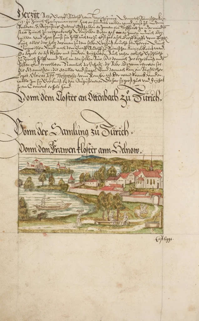 An illustration from Silbereisen: Chronicon Helvetiae, Part I, 1576, leaf 76