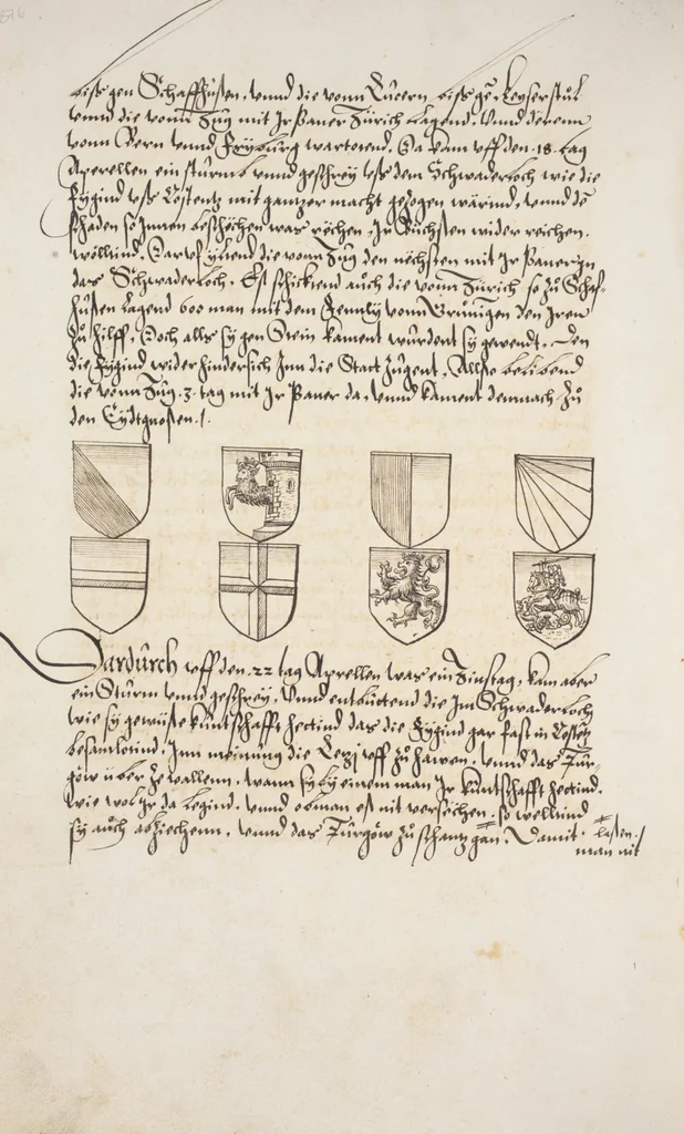 An illustration from Silbereisen: Chronicon Helvetiae, Part I, 1576, leaf 880