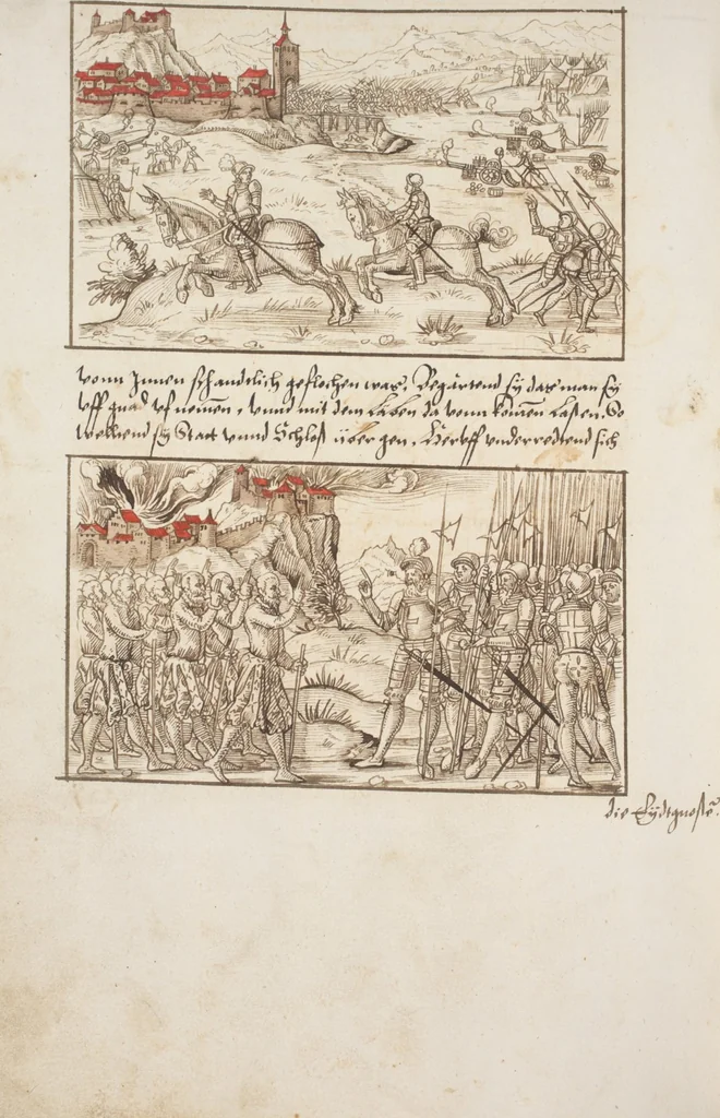 An illustration from Silbereisen: Chronicon Helvetiae, Part I, 1576, leaf 884