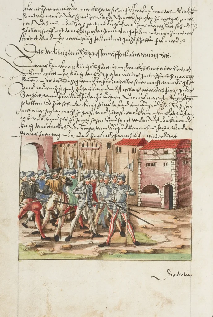 An illustration from Silbereisen: Chronicon Helvetiae, Part II, 1572, leaf 110