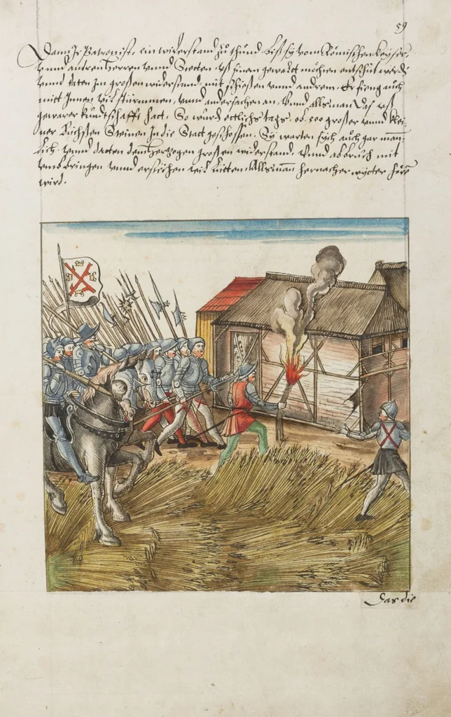 An illustration from Silbereisen: Chronicon Helvetiae, Part II, 1572, leaf 129