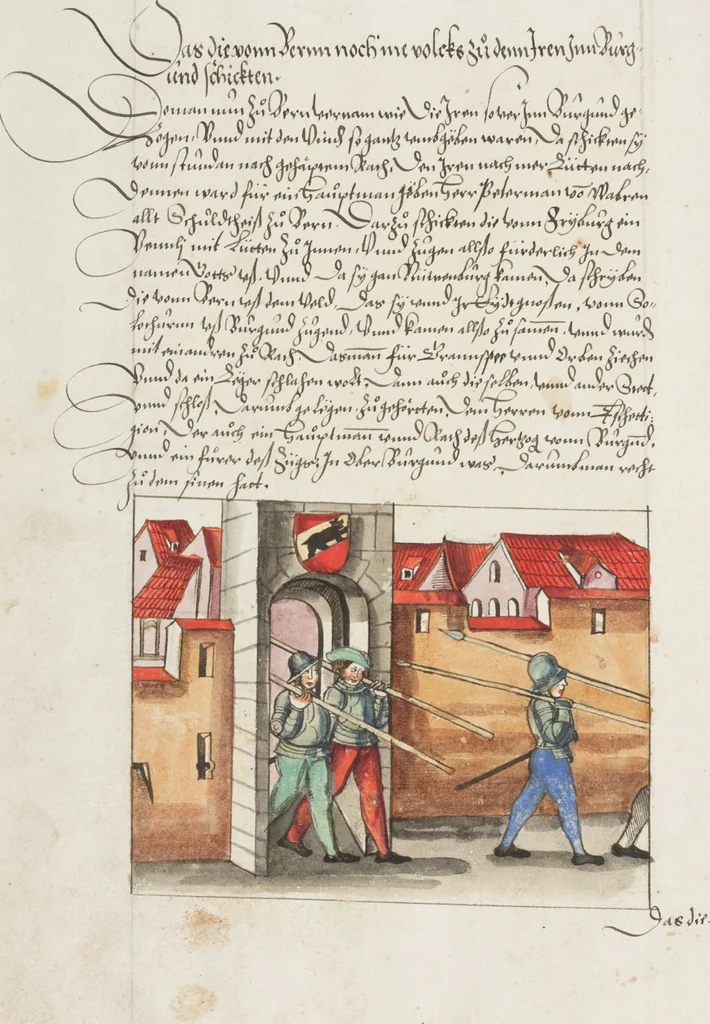 An illustration from Silbereisen: Chronicon Helvetiae, Part II, 1572, leaf 180