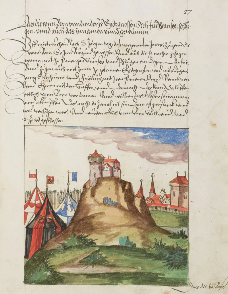 An illustration from Silbereisen: Chronicon Helvetiae, Part II, 1572, leaf 181