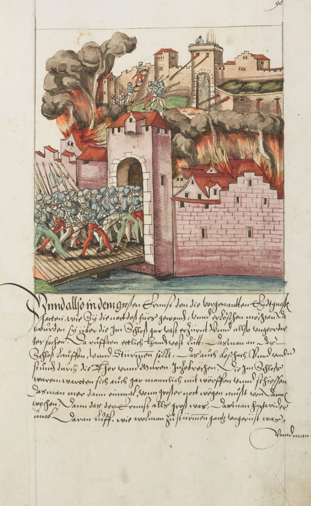 An illustration from Silbereisen: Chronicon Helvetiae, Part II, 1572, leaf 187