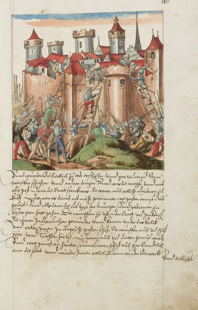 An illustration from Silbereisen: Chronicon Helvetiae, Part II, 1572, leaf 221