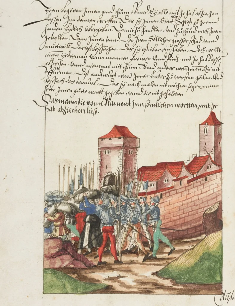 An illustration from Silbereisen: Chronicon Helvetiae, Part II, 1572, leaf 228