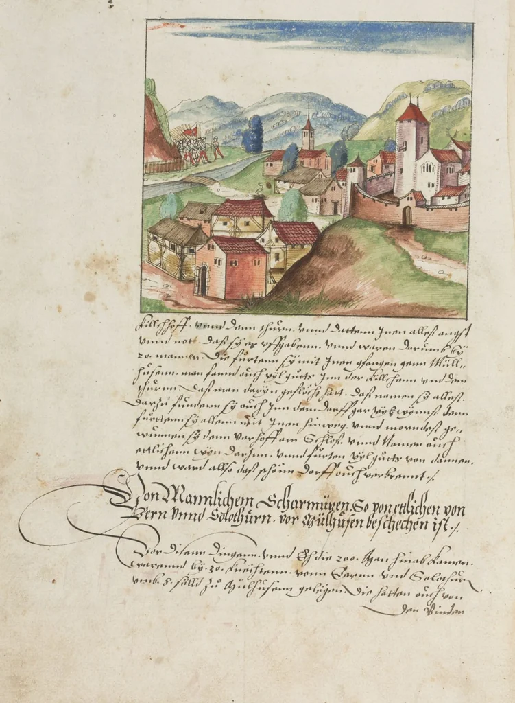 An illustration from Silbereisen: Chronicon Helvetiae, Part II, 1572, leaf 28