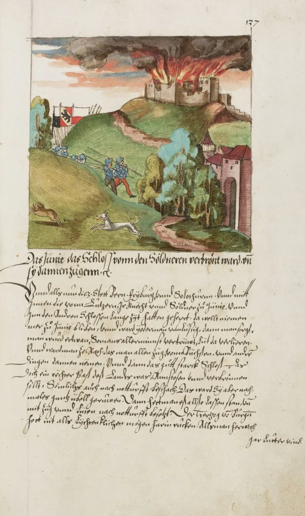 An illustration from Silbereisen: Chronicon Helvetiae, Part II, 1572, leaf 281
