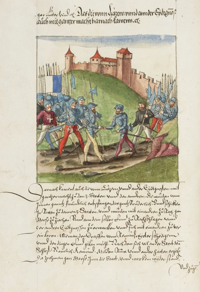 An illustration from Silbereisen: Chronicon Helvetiae, Part II, 1572, leaf 282