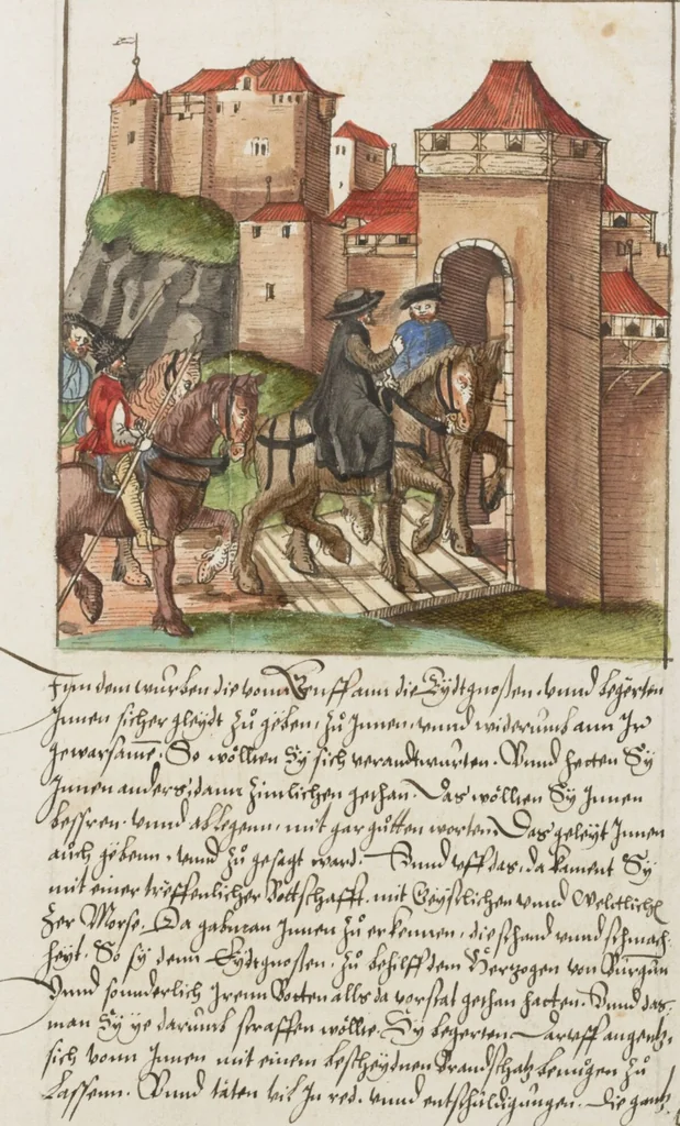 An illustration from Silbereisen: Chronicon Helvetiae, Part II, 1572, leaf 285