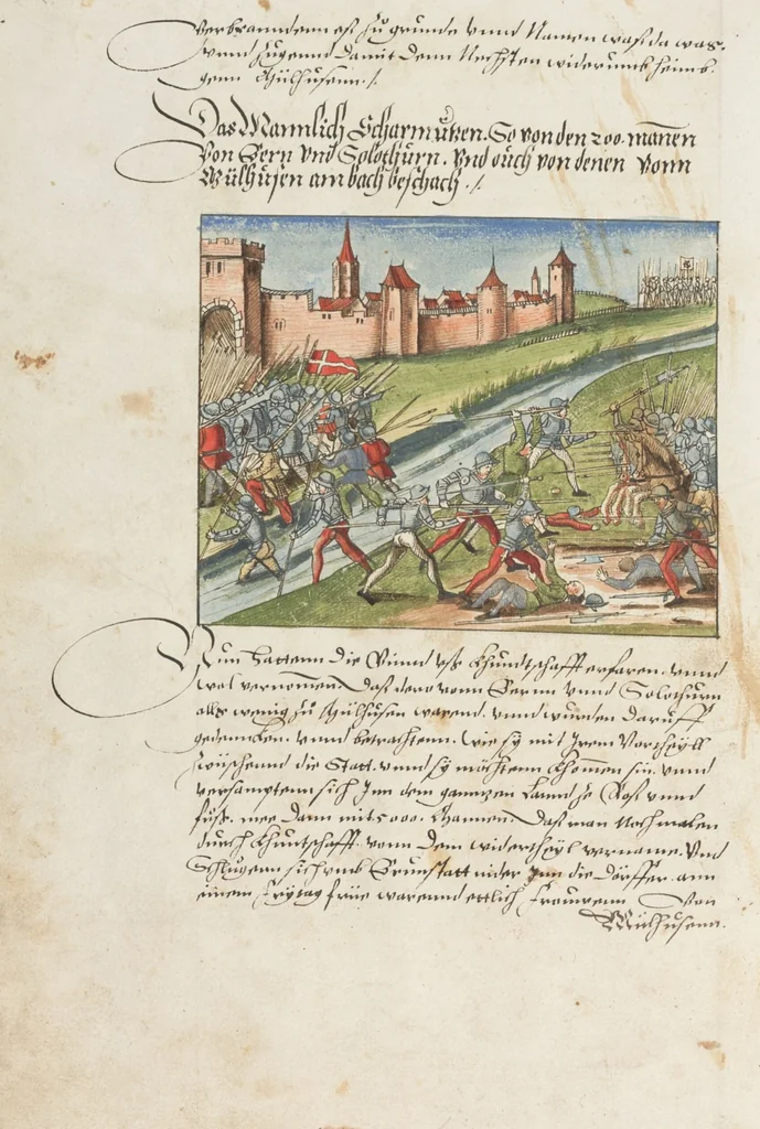 An illustration from Silbereisen: Chronicon Helvetiae, Part II, 1572, leaf 30