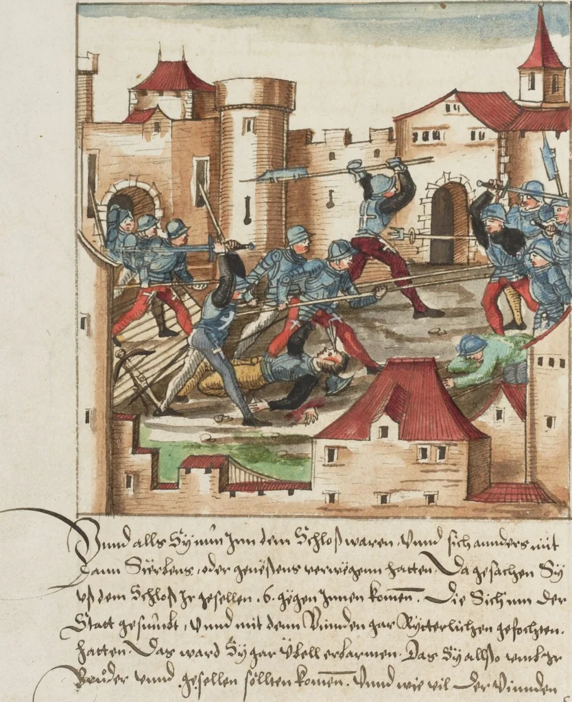 An illustration from Silbereisen: Chronicon Helvetiae, Part II, 1572, leaf 312