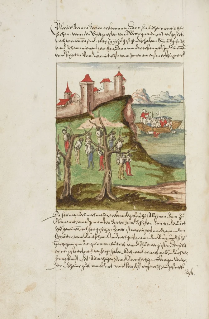 An illustration from Silbereisen: Chronicon Helvetiae, Part II, 1572, leaf 344