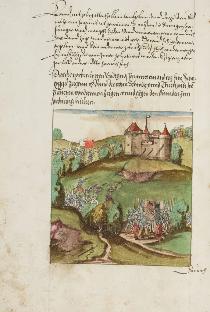 An illustration from Silbereisen: Chronicon Helvetiae, Part II, 1572, leaf 348