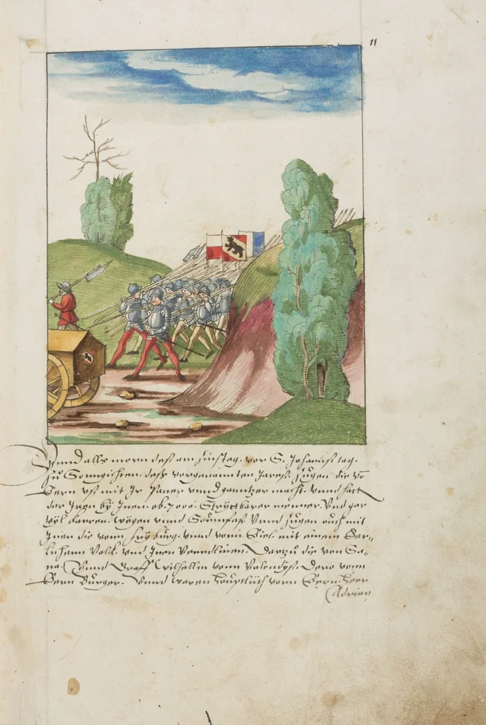 An illustration from Silbereisen: Chronicon Helvetiae, Part II, 1572, leaf 35