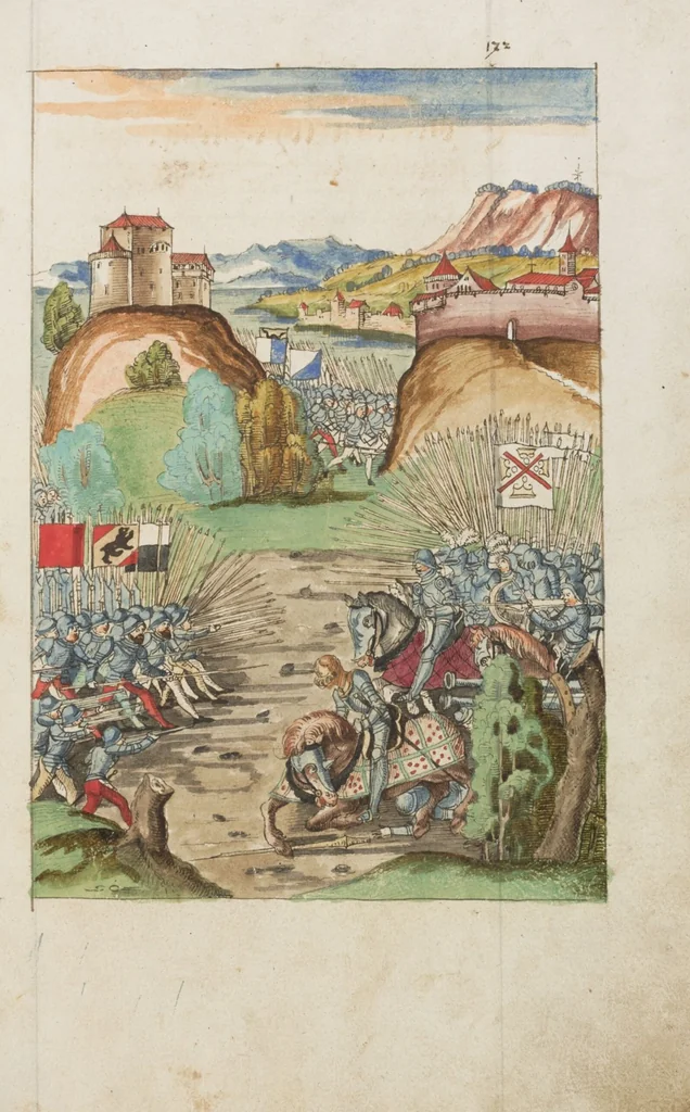 An illustration from Silbereisen: Chronicon Helvetiae, Part II, 1572, leaf 351