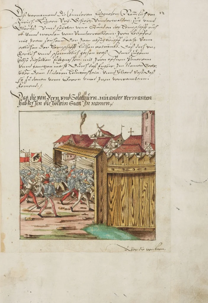 An illustration from Silbereisen: Chronicon Helvetiae, Part II, 1572, leaf 37