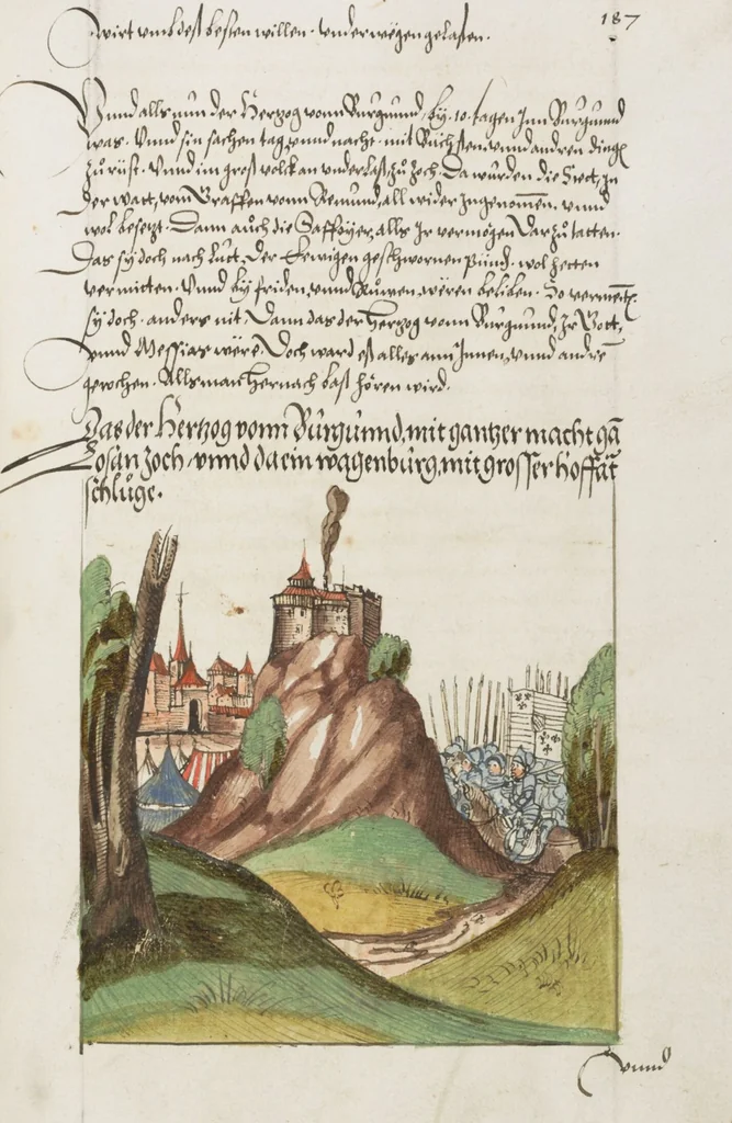 An illustration from Silbereisen: Chronicon Helvetiae, Part II, 1572, leaf 381