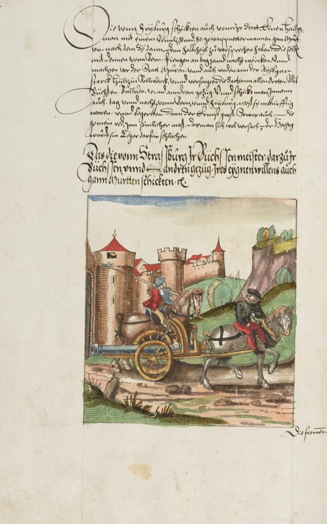 An illustration from Silbereisen: Chronicon Helvetiae, Part II, 1572, leaf 386