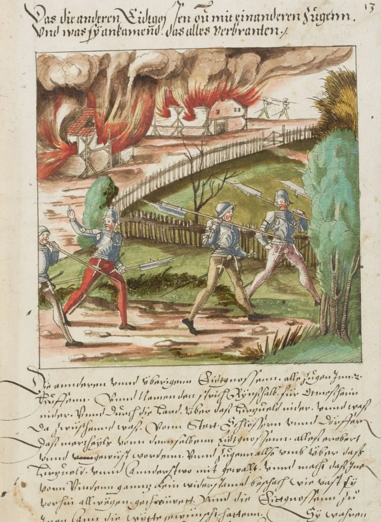 An illustration from Silbereisen: Chronicon Helvetiae, Part II, 1572, leaf 39