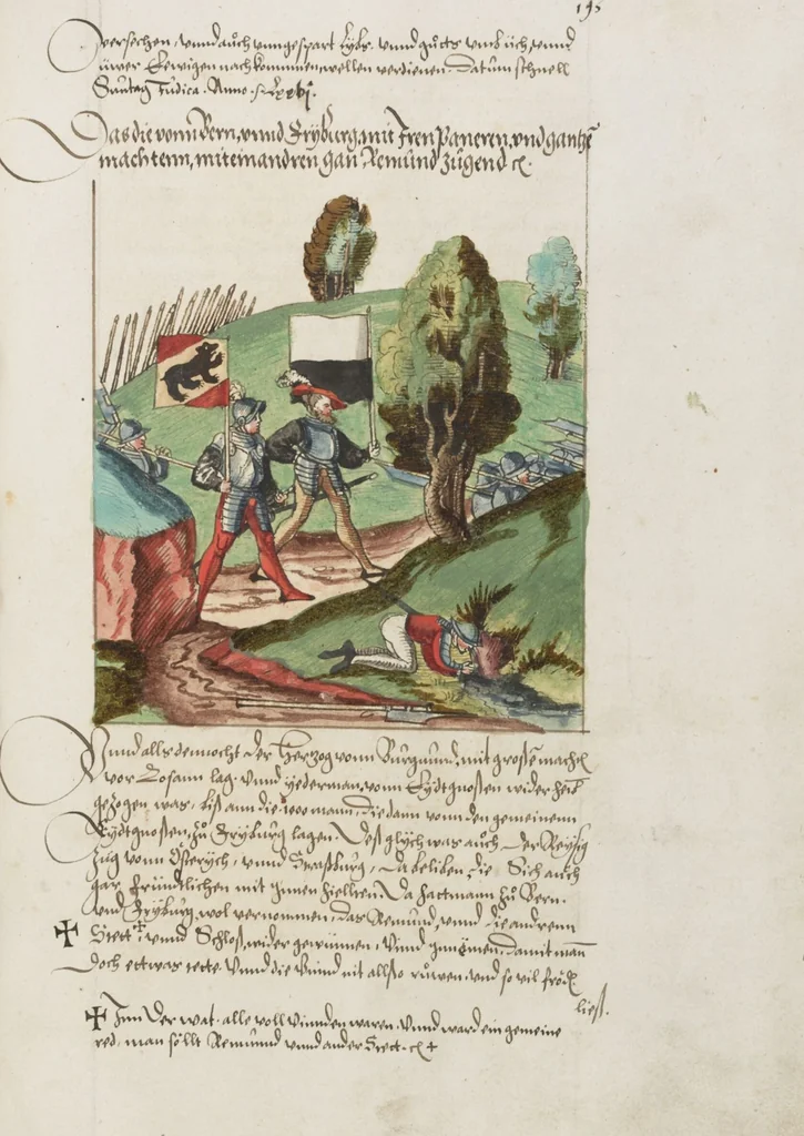 An illustration from Silbereisen: Chronicon Helvetiae, Part II, 1572, leaf 397