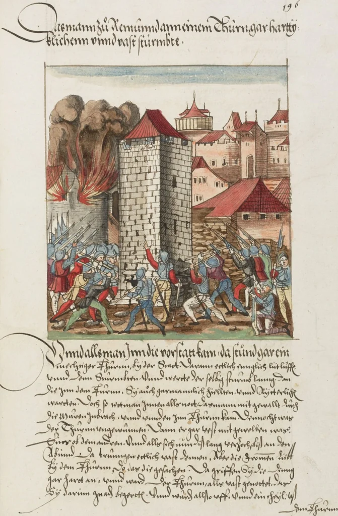 An illustration from Silbereisen: Chronicon Helvetiae, Part II, 1572, leaf 399