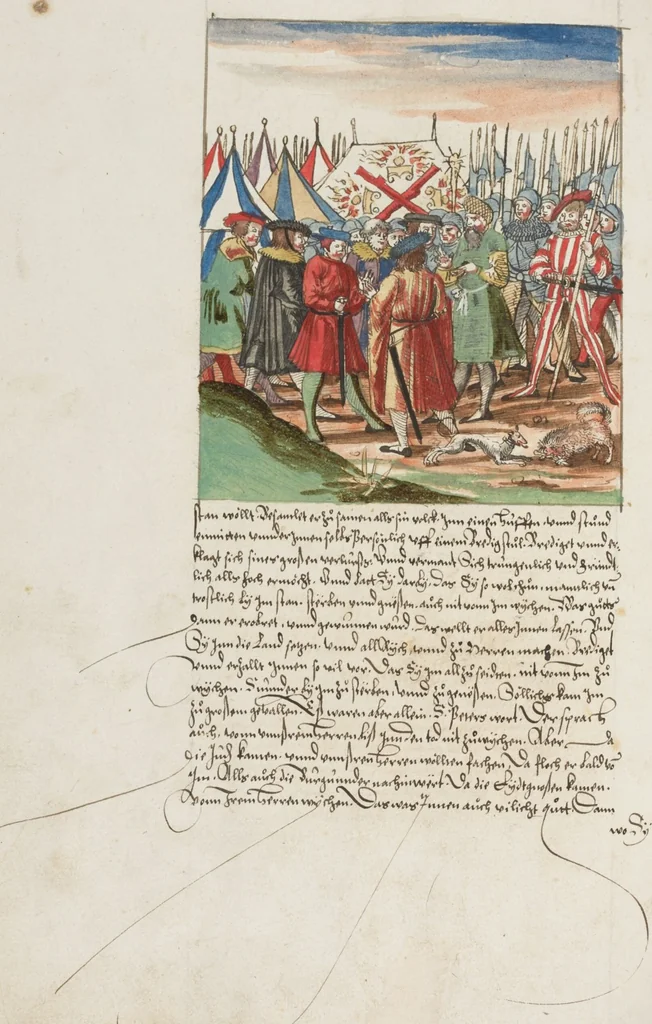 An illustration from Silbereisen: Chronicon Helvetiae, Part II, 1572, leaf 406