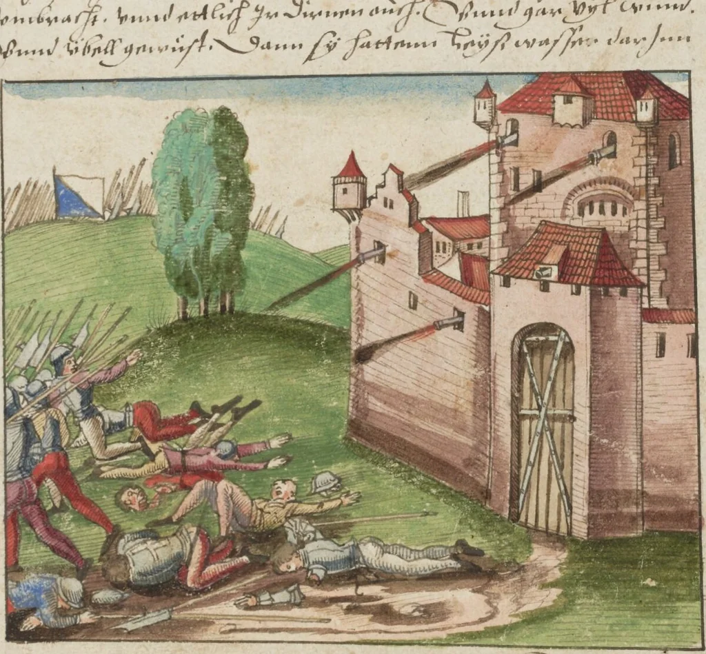 An illustration from Silbereisen: Chronicon Helvetiae, Part II, 1572, leaf 41