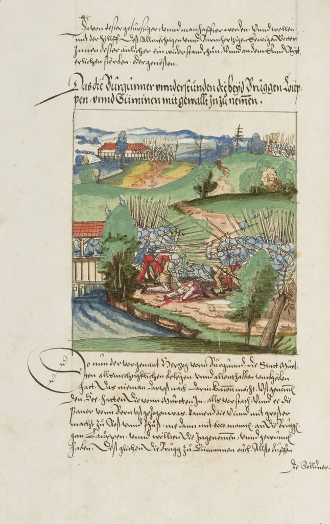 An illustration from Silbereisen: Chronicon Helvetiae, Part II, 1572, leaf 416